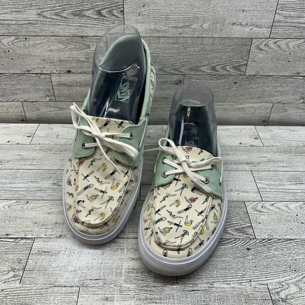 Vans Off The Wall Chaufette SF Women's Size 7 Slip On‎ Boat Shoes Swimmers Green